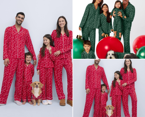 Matching Christmas Pajamas for the Whole Family (Yes, the Dog Too) cover photo collage