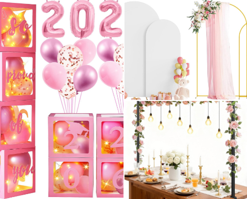 Graduation party and gifts that pop cover photo collage