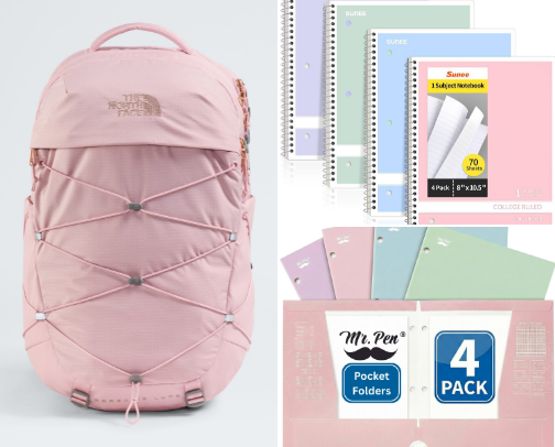 Girly College Back To School Supplies cover photo collage