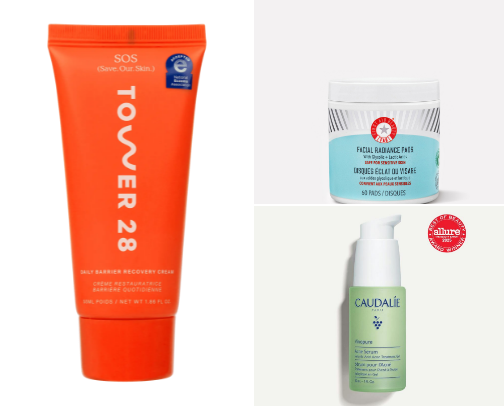 skincare for sensitive, oily, acne-prone girlies ✨🧖‍♀️ cover photo collage