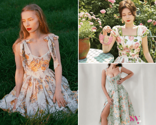 Floral Women Dress cover photo collage