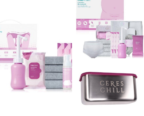 Postpartum supplies cover photo collage