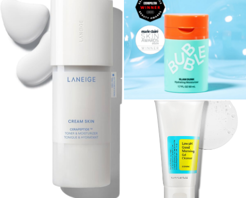 my current skincare (dry skin) cover photo collage