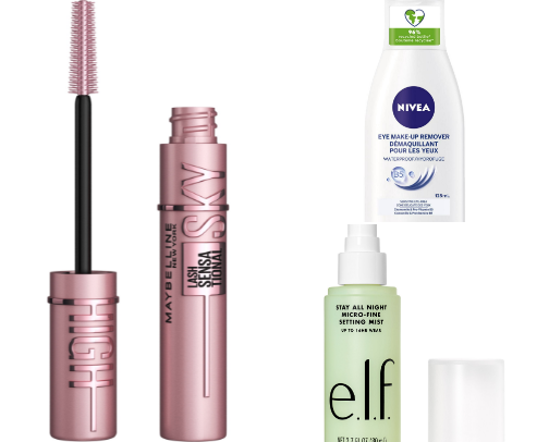 Beauty products for sensitive skin and eyes. cover photo collage