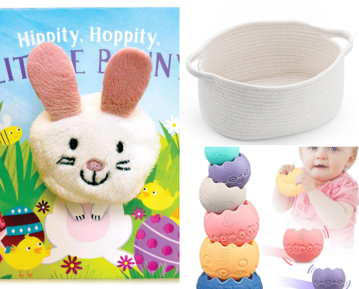 Easter Basket Ideas for Babies & Toddlers (Cute, Useful & Non-Candy) cover photo collage