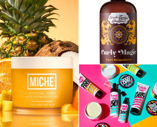 Naturally curly hair must have gels cover photo collage