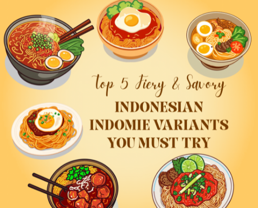 Top 5 Fiery & Savory Domestic Indonesian Indomie Flavors. Must Try !! cover photo collage
