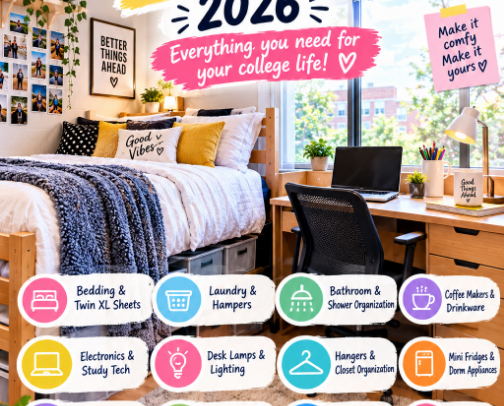 🎓 College Dorm Essentials 2026 cover photo collage