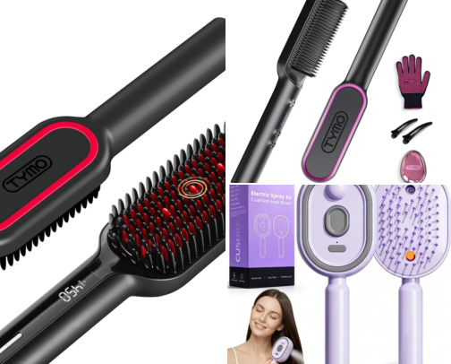 6 Best Professional Electric Hair Straightener Comb Brush cover photo collage