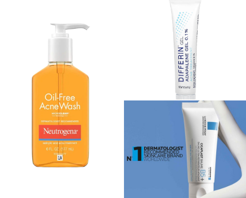 Top  products for acne prone skin cover photo collage