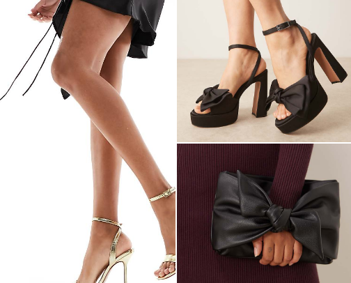 Christmas party shoes and accessories cover photo collage