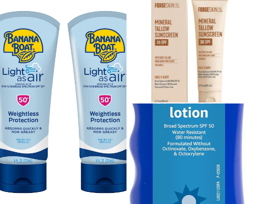 Body Sunscreen cover photo collage