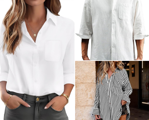 Oversized Button-Down Shirts for Effortless Everyday Style cover photo collage