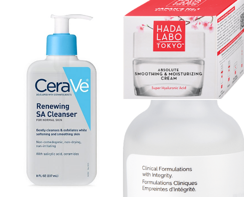 my fave skincare products cover photo collage