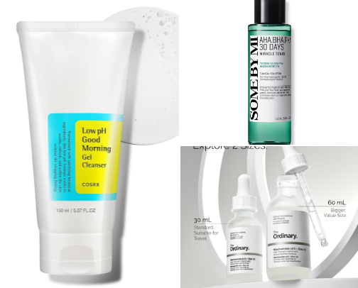 Skincare Routine for Acne-Prone Skin cover photo collage