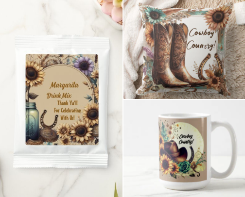 Rustic Charm Western “Mr. & Mrs.” Wedding Party Collection cover photo collage