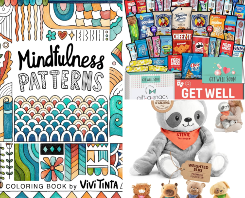 Caring gifts for loved ones in the hospital cover photo collage