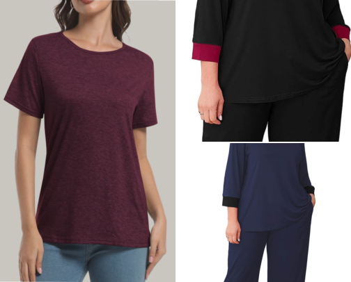 10 Best Crew Neck Sleepwear Tops cover photo collage