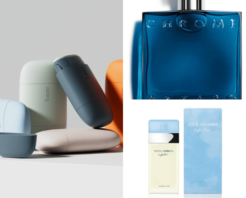 Fragrances, parfums, deodorants cover photo collage