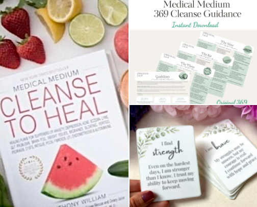 My Healing Journey Essentials On Medical Medium - Chronic Illness Cleansing Toolkit. Wellness Books, Tools & Printables cover photo collage