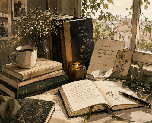 The Ultimate Poetcore Reading List - Poetry, Dark Academia and Lyrical Fiction cover photo collage