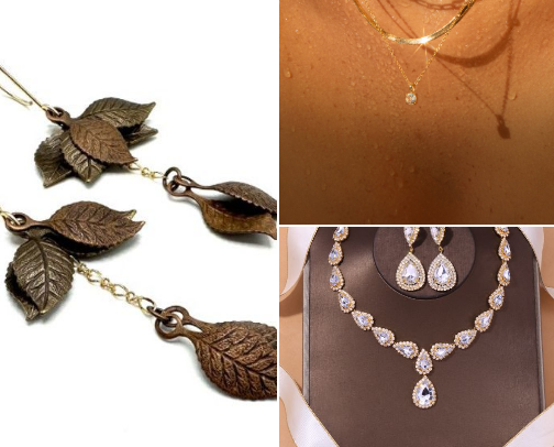 Simple jewelry for fall cover photo collage