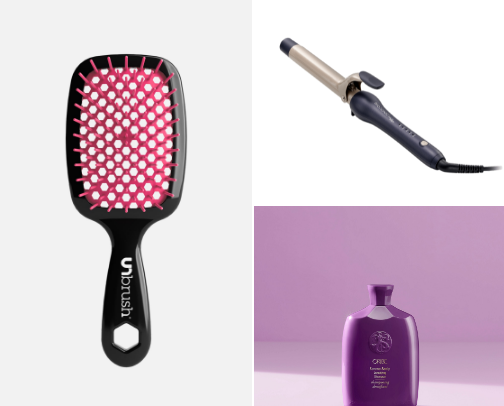 hair products and tools cover photo collage