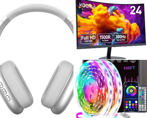 Gaming/electronics cover photo collage