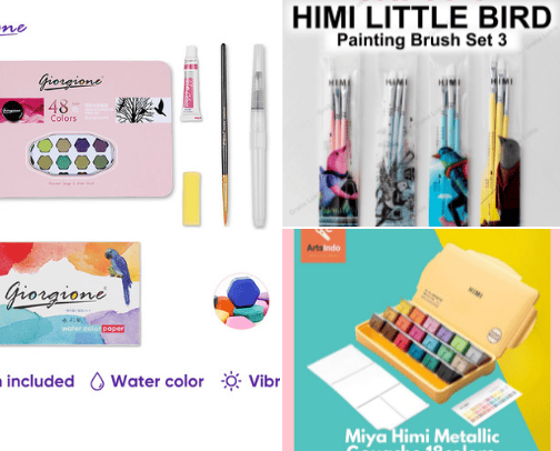 art supplies cover photo collage