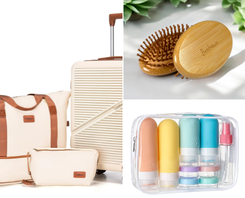 Travel necessities ⋆｡ﾟ☁︎｡✈︎ cover photo collage
