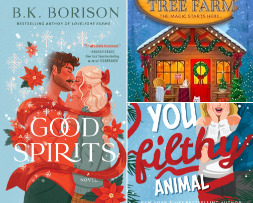 Mistletoe & Mayhem: 10 Holiday Romances to Binge Read in December cover photo collage