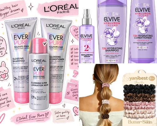 🌸 Silky Hair Essentials 🎀 cover photo collage