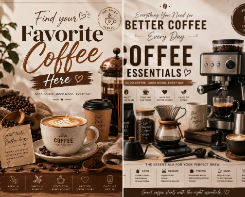 ESSENTIAL COFFEE PRODUCTS TO ALL COFFEE LOVERS cover photo collage