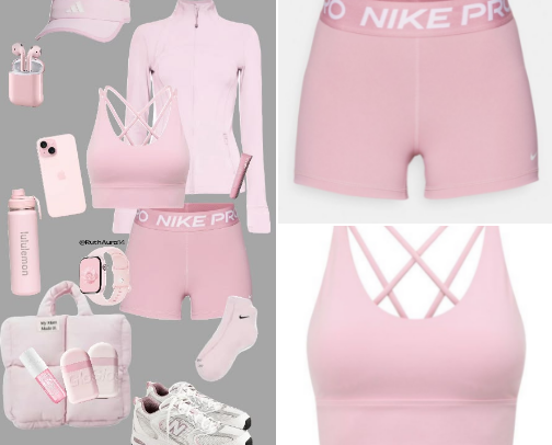 🎀 Soft Pink Gym Outfit cover photo collage