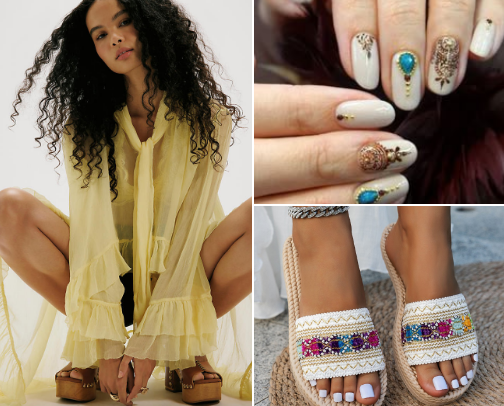 Elements of desert concert boho chic cover photo collage