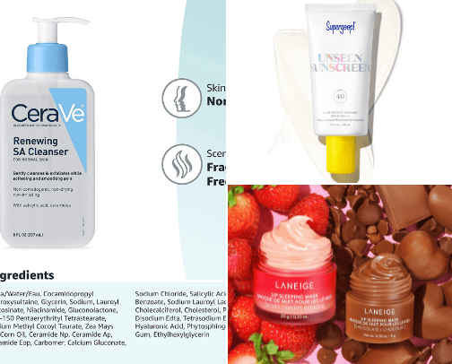 skincare favorites cover photo collage