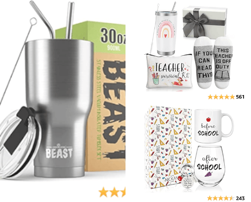 Who couldn't use a  list of favorite gift ideas for teachers? Here's a list of items that are sure to be a big hit! cover photo collage