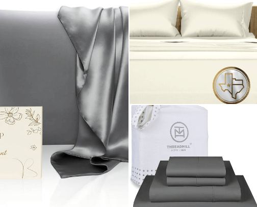 Bedding favorites for a calm, luxurious bedroom cover photo collage