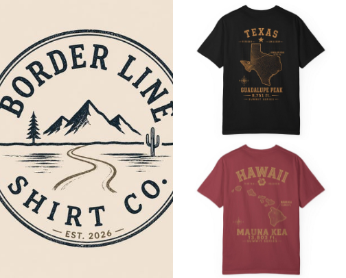 Border Line Shirt Co. - my own designs that reflect my geeky obsession with random geography facts cover photo collage
