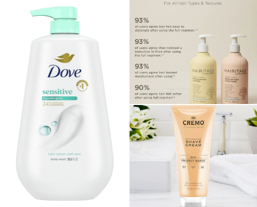 My personal and favorite shower must haves cover photo collage