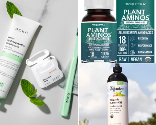 My health & wellness favs as a Vegan cover photo collage