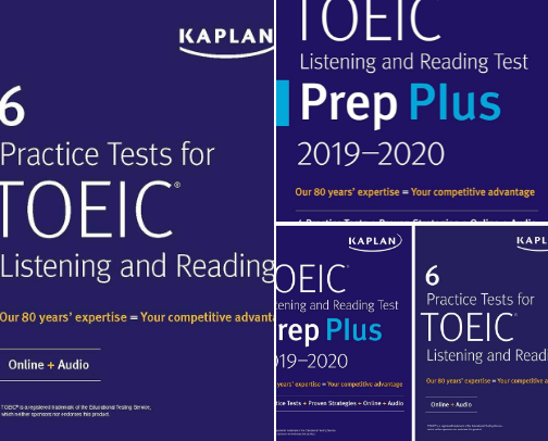 Save & Read - Resources: 6 Practice Tests for TOEIC Listening and Reading: Online + Audio (Kaplan Test Prep) cover photo collage