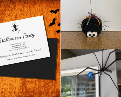 Cute Elegant Halloween Stationary and Party Supplies cover photo collage