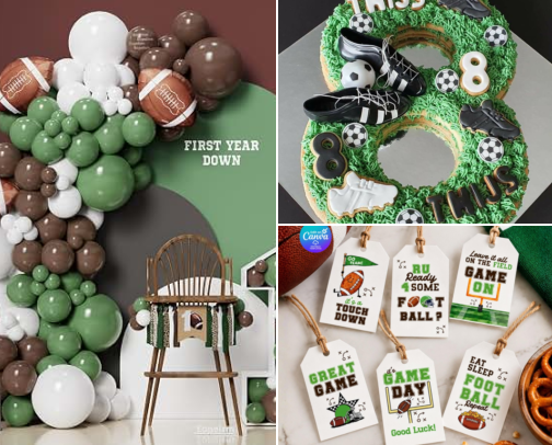 Football Birthday Party Ideas for Boys 🏈 | Game Day Party Decorations, Food & Favors cover photo collage