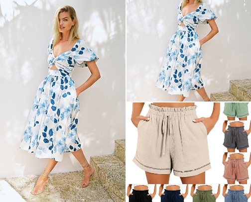 Summer Outfits kids sizes and women cover photo collage
