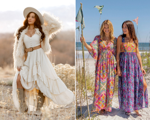 Boho dresses cover photo collage