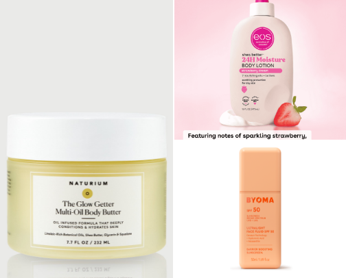 skincare and body care cover photo collage