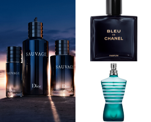 Perfumes and colognes cover photo collage