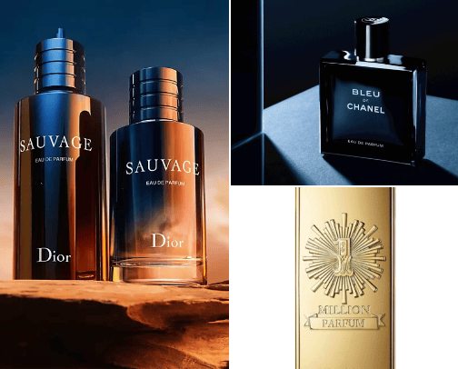 Men's enchanted scents. cover photo collage