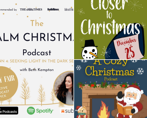 Favorite Festive Christmas Podcasts cover photo collage